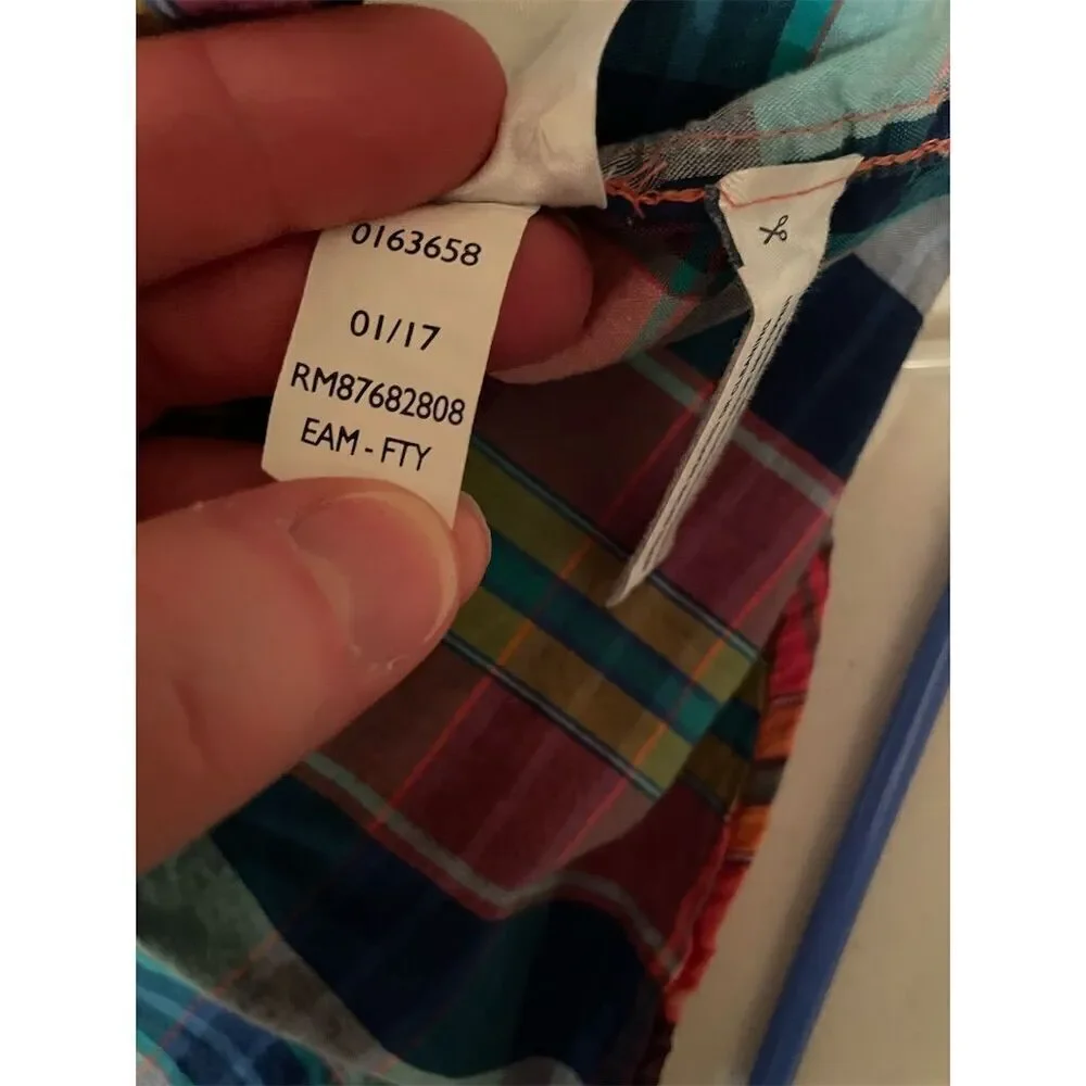 *3/$15 Tommy Hilfiger Men's L Plaid Long Sleeve Button-Up Shirt Multicolor - Picture 8 of 8